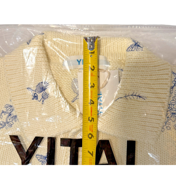 YITAI Sweater Embroidery Cardigan Medium Fine China Button Up Sold Out NIP New - Picture 7 of 12